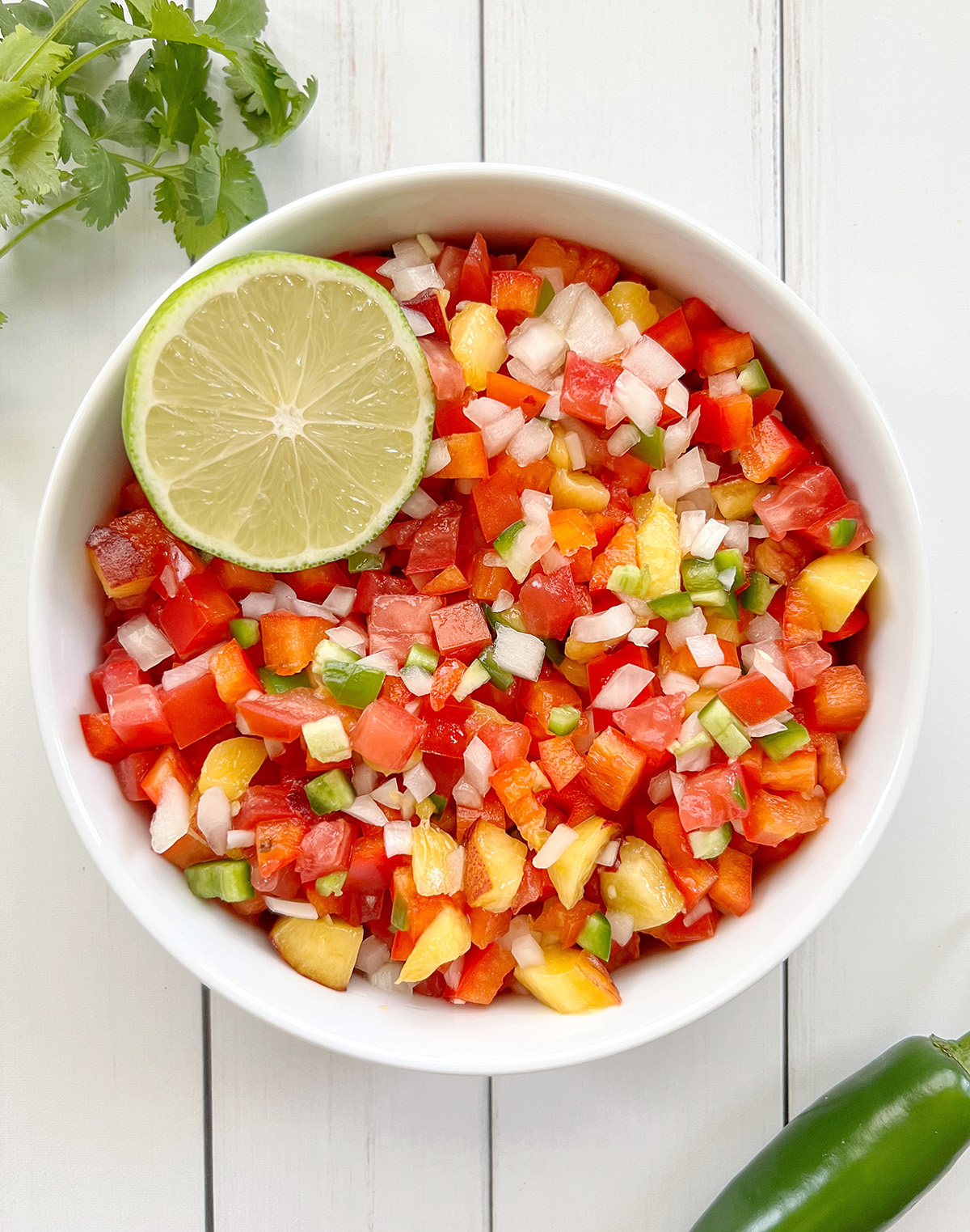 Spicy Peach Salsa, dairy-free and gluten-free