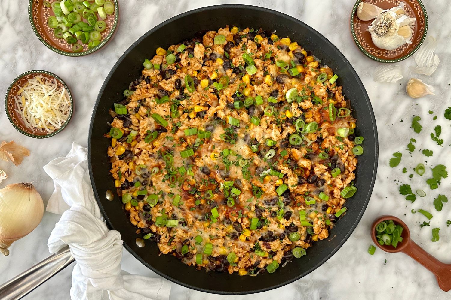 GROUND TURKEY ENCHILADA SKILLET