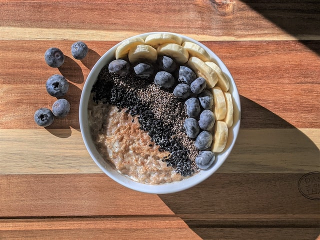 Chia Pudding Breakfast Bowl with Almond Milk and Superfood