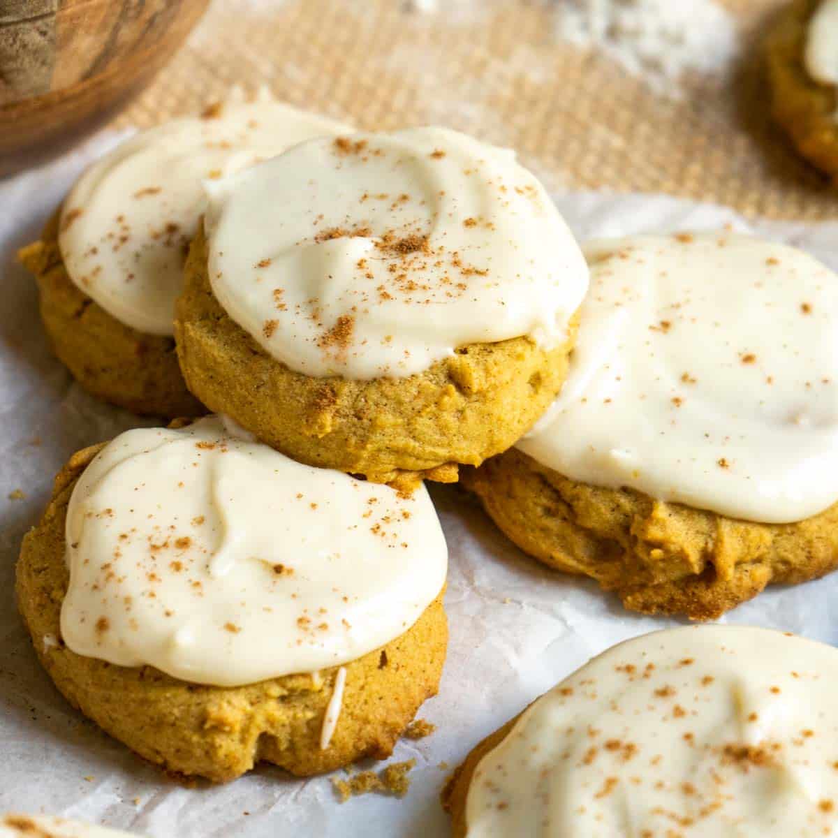 Gluten Free Pumpkin Cookies with Maple Frosting