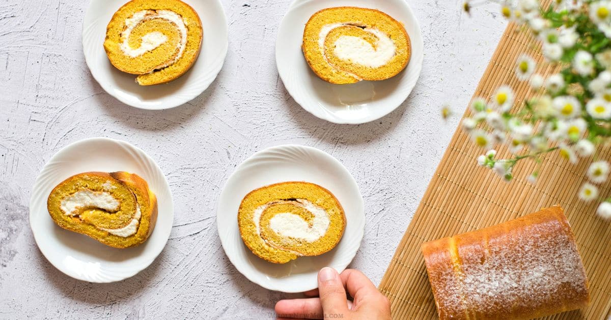 Sugar-free Gluten-free Pumpkin Roll--dairy-free with vegan option
