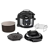 Ninja Foodi Air Fryer Pressure Cooker Combo 11-in-1 Pro 6.5 qt. Pressure Cooker & Air Fryer that Steams, Slow Cooks and More with 4.6 qt Crisper Plate, Broil Rack & Recipe Book, FD302, Silver/Black
